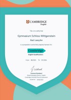 Urkunde zur Zertifizierung